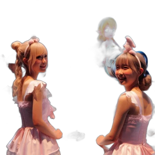 dress, mask, 3d render, photorealistic, concept art, anime, outer space, pastel transparent PNG cut-out