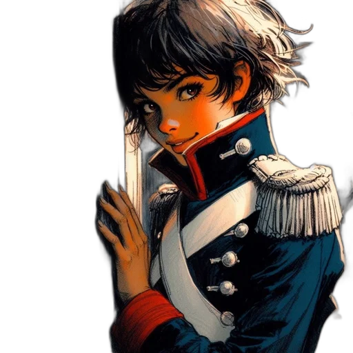 face, jacket, staff, weapon, comic book art, concept art, anime, fantasy art transparent PNG cut-out