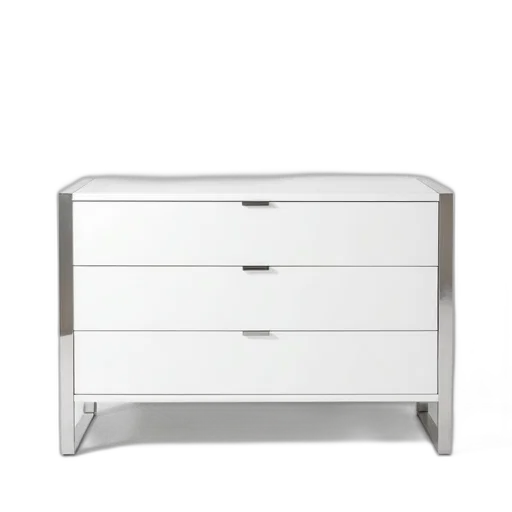 furniture, 3d render, photorealistic, monochrome, sleek, modern, white, dresser transparent PNG cut-out