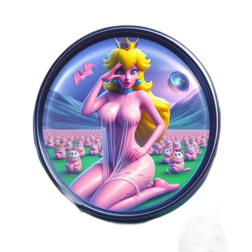 crown, jewelry, dress, vaporwave, concept art, fantasy art, pixel art, pastel transparent PNG cut-out