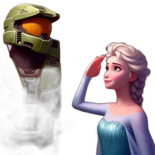 hat, crown, robot, dress, concept art, 3d render, pixel art, fantasy art transparent PNG cut-out