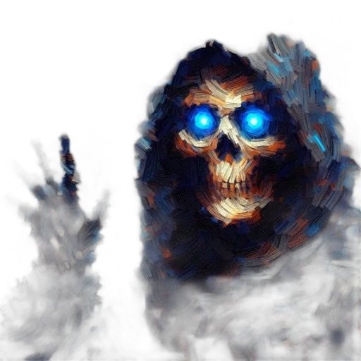 mask, face, creature, concept art, pixel art, fantasy art, watercolor, fog transparent PNG cut-out