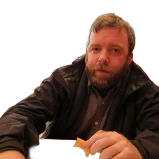 staff, jacket, face, creature, photorealistic, concept art, man, beard transparent PNG cut-out