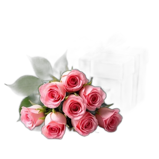 flower, jewelry, crown, photorealistic, 3d render, oil painting, bouquet, pink transparent PNG cut-out