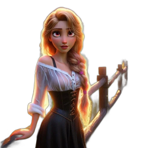 dress, staff, fantasy art, concept art, 3d render, cartoon, fire, illustrated transparent PNG cut-out