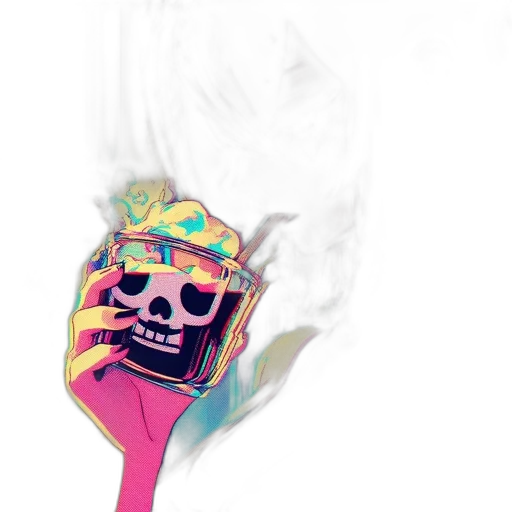 mask, crown, face, robot, vaporwave, concept art, 3d render, anime transparent PNG cut-out