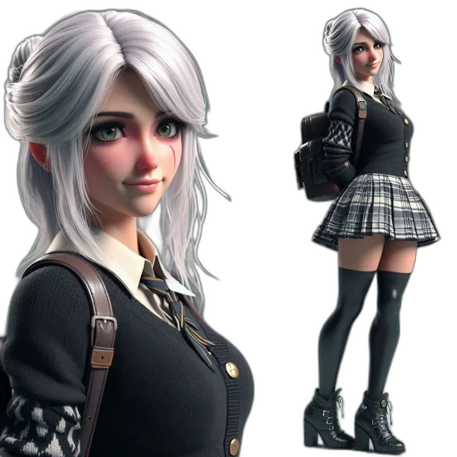 jacket, concept art, 3d render, fantasy art, anime, monochrome, dark, composed transparent PNG cut-out