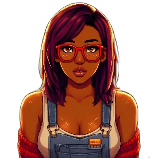 face, staff, robot, comic book art, pixel art, cartoon, concept art, red transparent PNG cut-out
