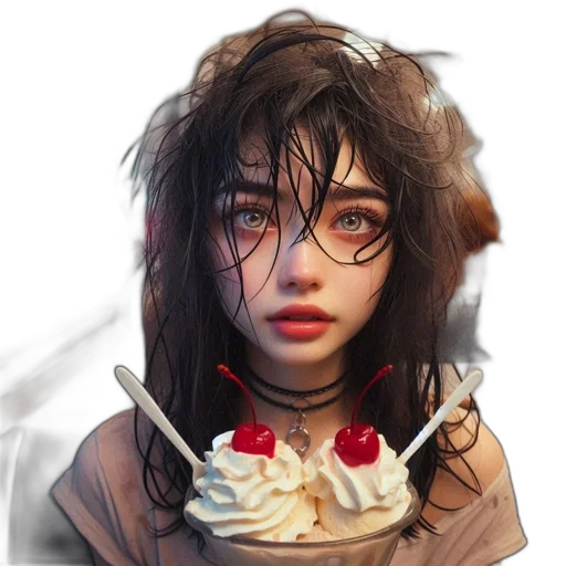 face, food, jacket, mask, fantasy art, photorealistic, concept art, oil painting transparent PNG cut-out