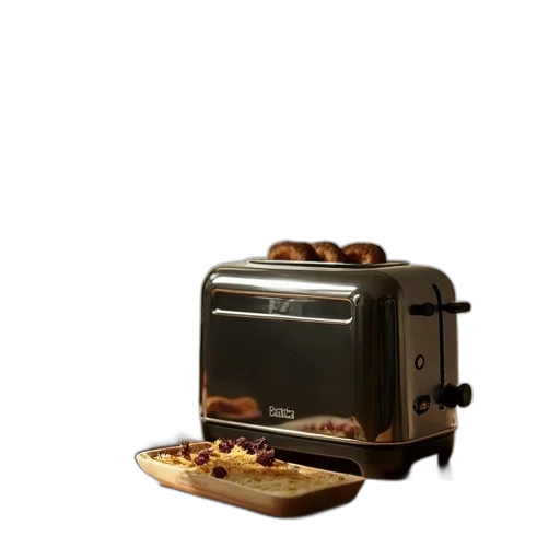 food, 3d render, photorealistic, earth tones, mors, toaster, russell, hobbs transparent PNG cut-out