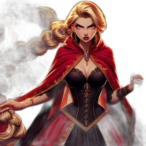 comic book art, fantasy art, concept art, pixel art, red, impressive, figure, statuesque transparent PNG cut-out