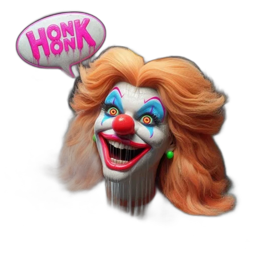 mask, hair, crown, creature, concept art, 3d render, photorealistic, pixel art transparent PNG cut-out
