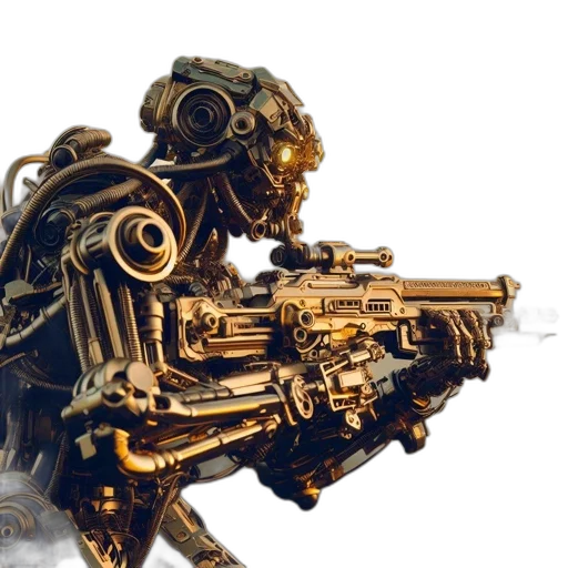 robot, weapon, sword, animal, concept art, 3d render, fantasy art, photorealistic transparent PNG cut-out