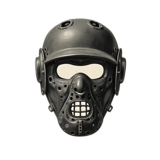 mask, face, cyberpunk, 3d render, concept art, photorealistic, catcher, patent transparent PNG cut-out