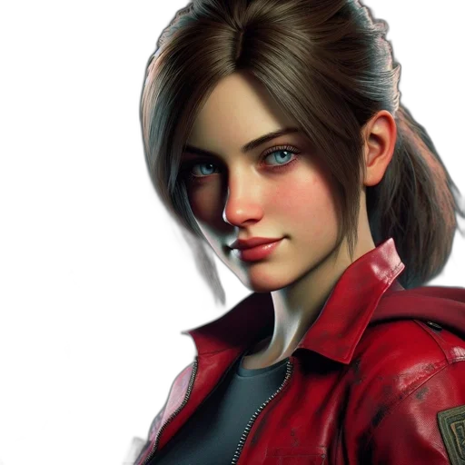 jacket, face, concept art, photorealistic, fantasy art, comic book art, red, close-up transparent PNG cut-out