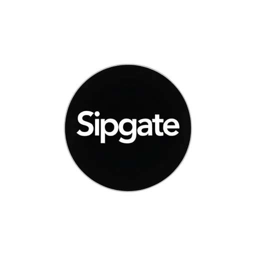 staff, black, circular, logo, word, sipgate, white, centered transparent PNG cut-out
