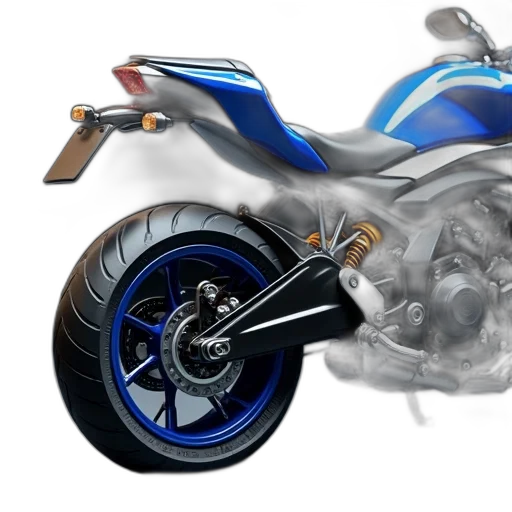 3d render, photorealistic, concept art, pencil sketch, close-up, view, blue, motorcycle transparent PNG cut-out
