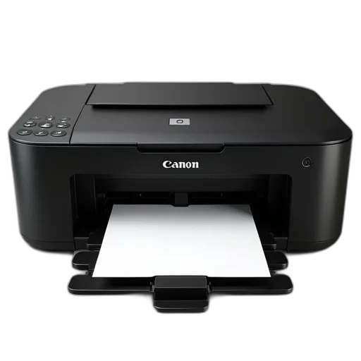 robot, black, canon, printer, paper, tray, full, white transparent PNG cut-out