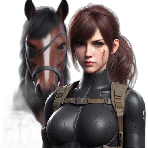 concept art, photorealistic, fantasy art, 3d render, woman, determined, look, sporting transparent PNG cut-out