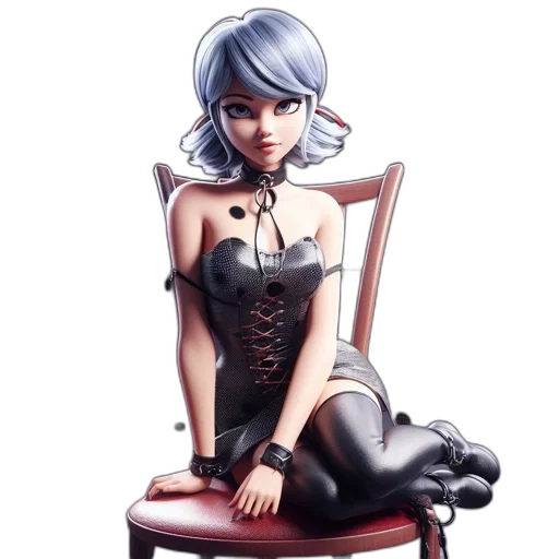 furniture, dress, concept art, fantasy art, 3d render, comic book art, dark, young transparent PNG cut-out