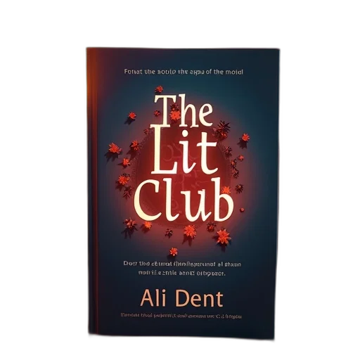 cover, lit, club, book, ali, dent, featuring, stylized transparent PNG cut-out