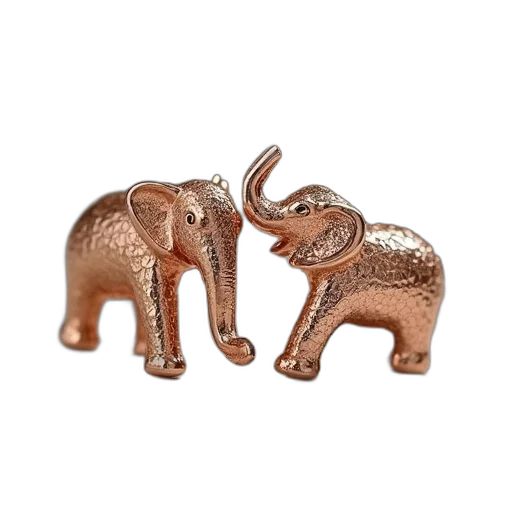 jewelry, 3d render, 14k, rose, gold, lady, elephant, ring transparent PNG cut-out