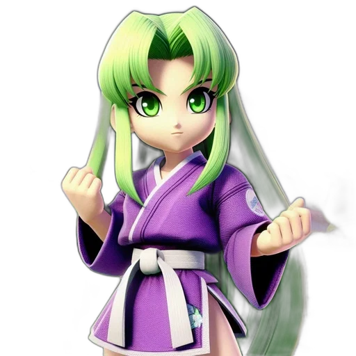 staff, 3d render, anime, pixel art, fantasy art, green, mario, woman transparent PNG cut-out