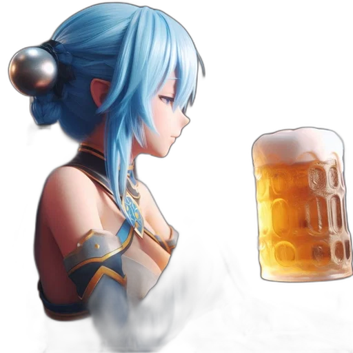 bottle, robot, weapon, sword, fantasy art, concept art, anime, pixel art transparent PNG cut-out