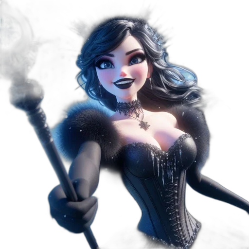 staff, comic book art, fantasy art, concept art, cartoon, animated, female, character transparent PNG cut-out
