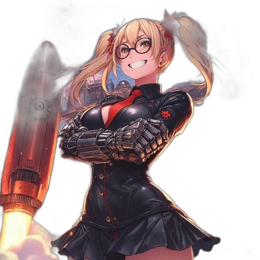 weapon, staff, sword, jacket, anime, concept art, fantasy art, cartoon transparent PNG cut-out