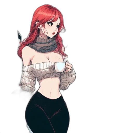 dress, anime, pixel art, fantasy art, concept art, red, monochrome, dark transparent PNG cut-out