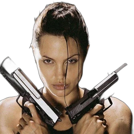 weapon, cyberpunk, photorealistic, concept art, woman, holds, two, guns transparent PNG cut-out