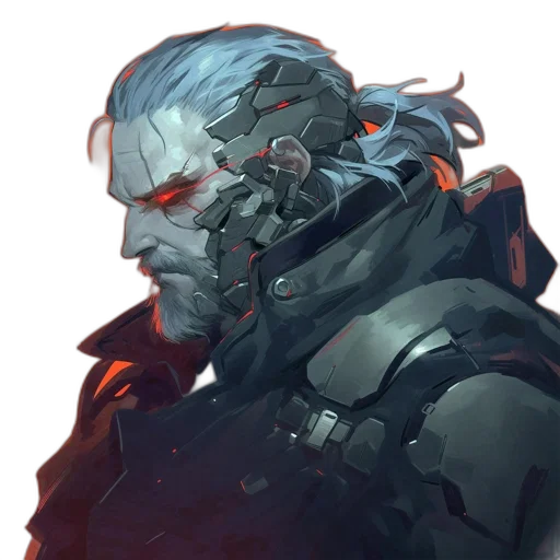 face, mask, robot, creature, concept art, cyberpunk, fantasy art, pixel art transparent PNG cut-out