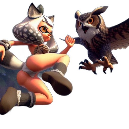 animal, weapon, concept art, 3d render, fantasy art, pixel art, animated, female transparent PNG cut-out