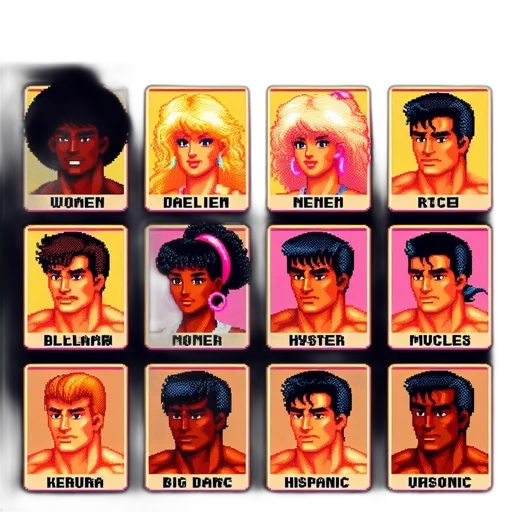 hair, face, comic book art, concept art, pixel art, anime, golden, neon transparent PNG cut-out