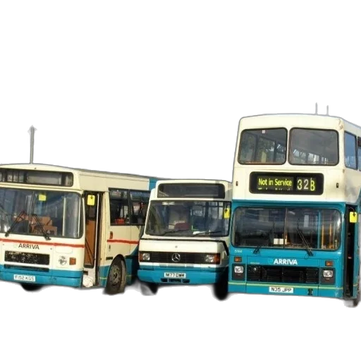 3d render, photorealistic, concept art, city street, three, buses, arriva, sit transparent PNG cut-out