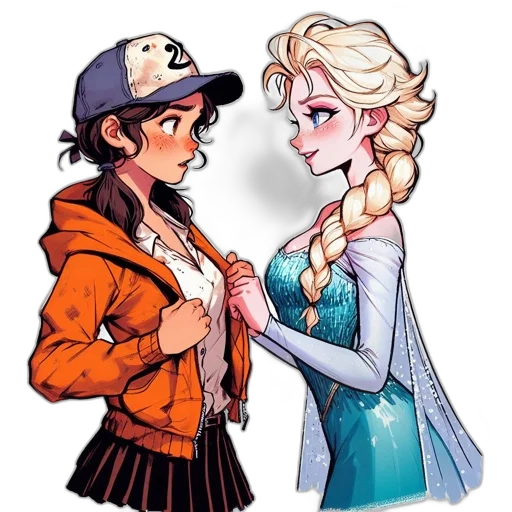 comic book art, cartoon, concept art, pixel art, snow, fire, underwater, dark-haired transparent PNG cut-out