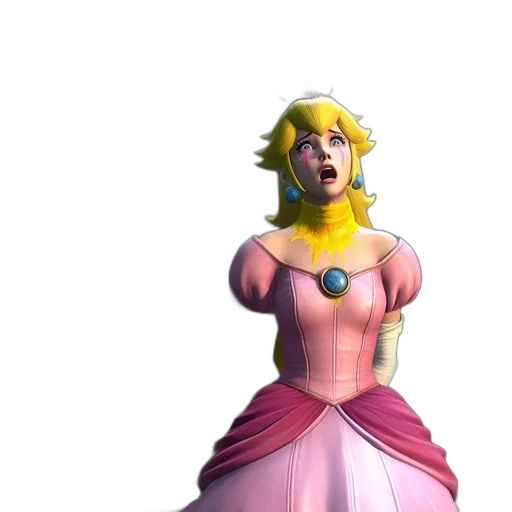 dress, crown, face, staff, 3d render, concept art, fantasy art, vaporwave transparent PNG cut-out