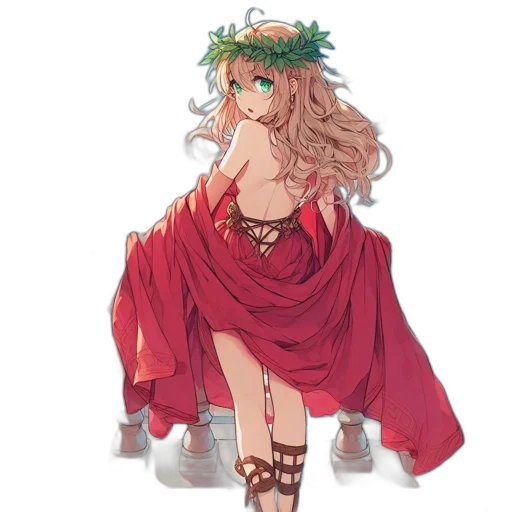 dress, crown, flower, dragon, fantasy art, pixel art, concept art, anime transparent PNG cut-out
