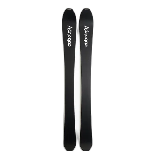 pair, black, white, skis, word, atomic, written, top transparent PNG cut-out