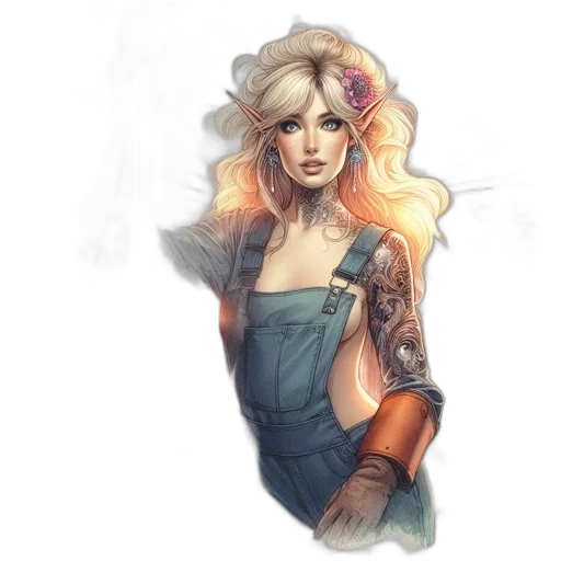 fantasy art, concept art, watercolor, comic book art, pastel, golden, colorful, earth tones transparent PNG cut-out