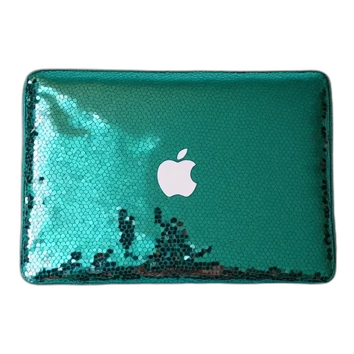 jewelry, green, teal, sequinized, discotopping, macbook, air, sleeves transparent PNG cut-out