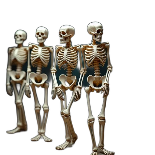 robot, jewelry, mask, 3d render, concept art, group, skeletons, line transparent PNG cut-out