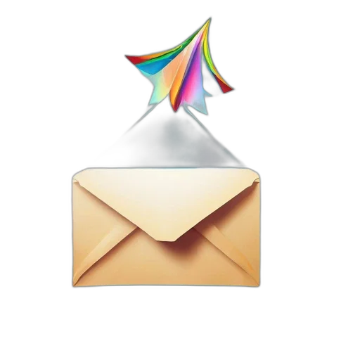 3d render, airborne, multicolored, paper, airplane, flies, amidst, clear transparent PNG cut-out