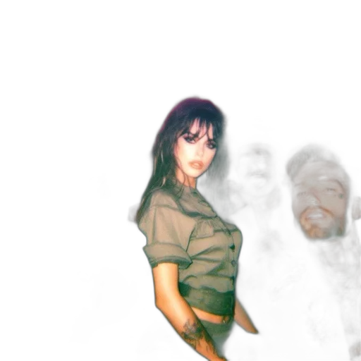 staff, dress, creature, face, vaporwave, photorealistic, concept art, 3d render transparent PNG cut-out
