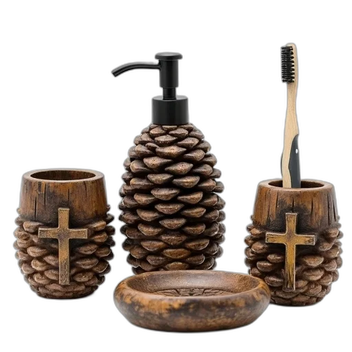 hair, crown, jewelry, furniture, 3d render, collection, rustic, pinecone-themed transparent PNG cut-out