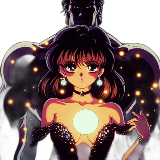 robot, anime, comic book art, pixel art, concept art, outer space, neon lights, night transparent PNG cut-out