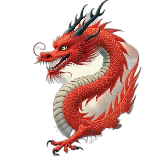dragon, staff, photorealistic, fantasy art transparent PNG cut-out