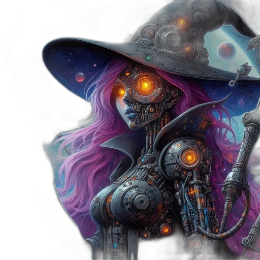 robot, fantasy art, cyberpunk, concept art, comic book art, dark, extraterrestrial, woman transparent PNG cut-out