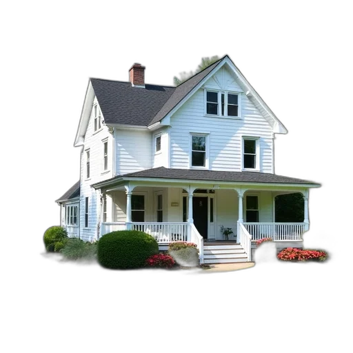 building, furniture, 3d render, photorealistic, concept art, white, two-story, house transparent PNG cut-out